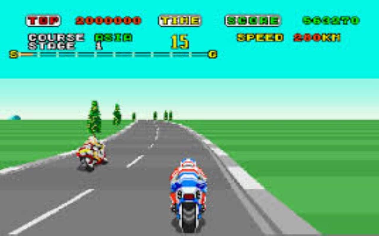 Gameplay screen of Super Hang-On (2/4)