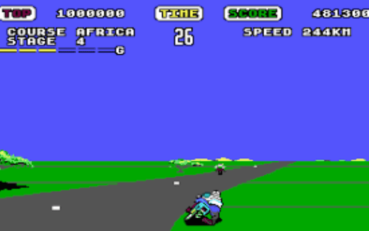 Gameplay screen of Super Hang-On (3/4)