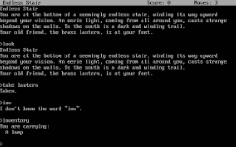 Gameplay screen of Zork III: The Dungeon Master (2/4)