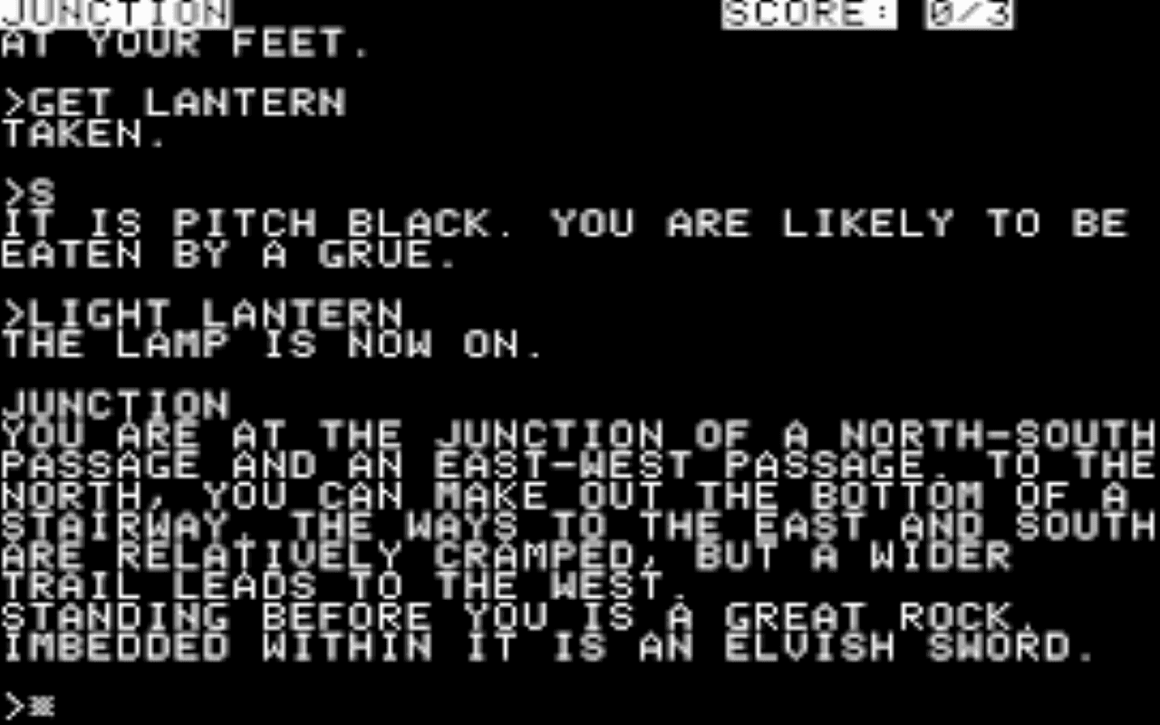 Gameplay screen of Zork III: The Dungeon Master (3/4)