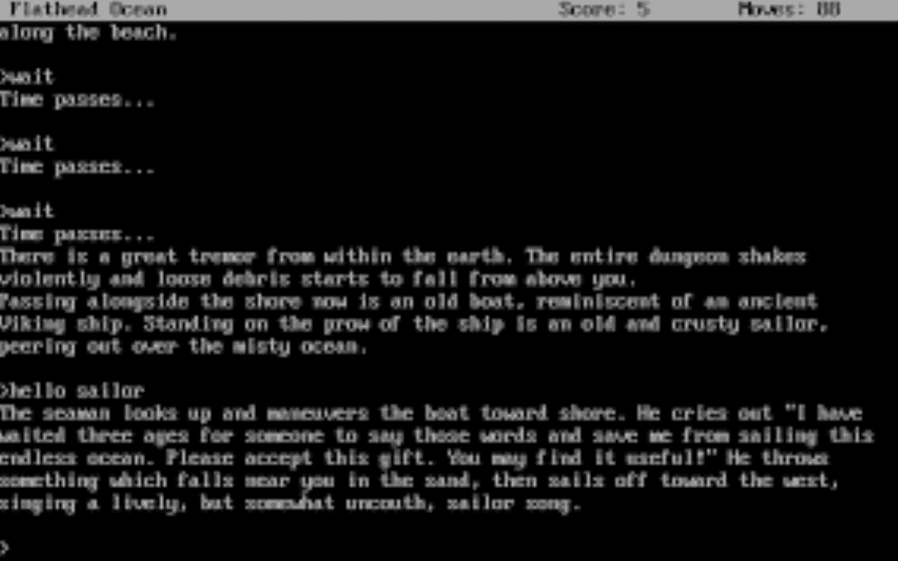Gameplay screen of Zork III: The Dungeon Master (1/4)