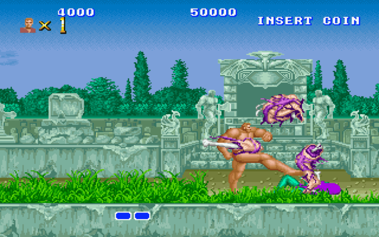 Gameplay screen of Altered Beast (3/8)