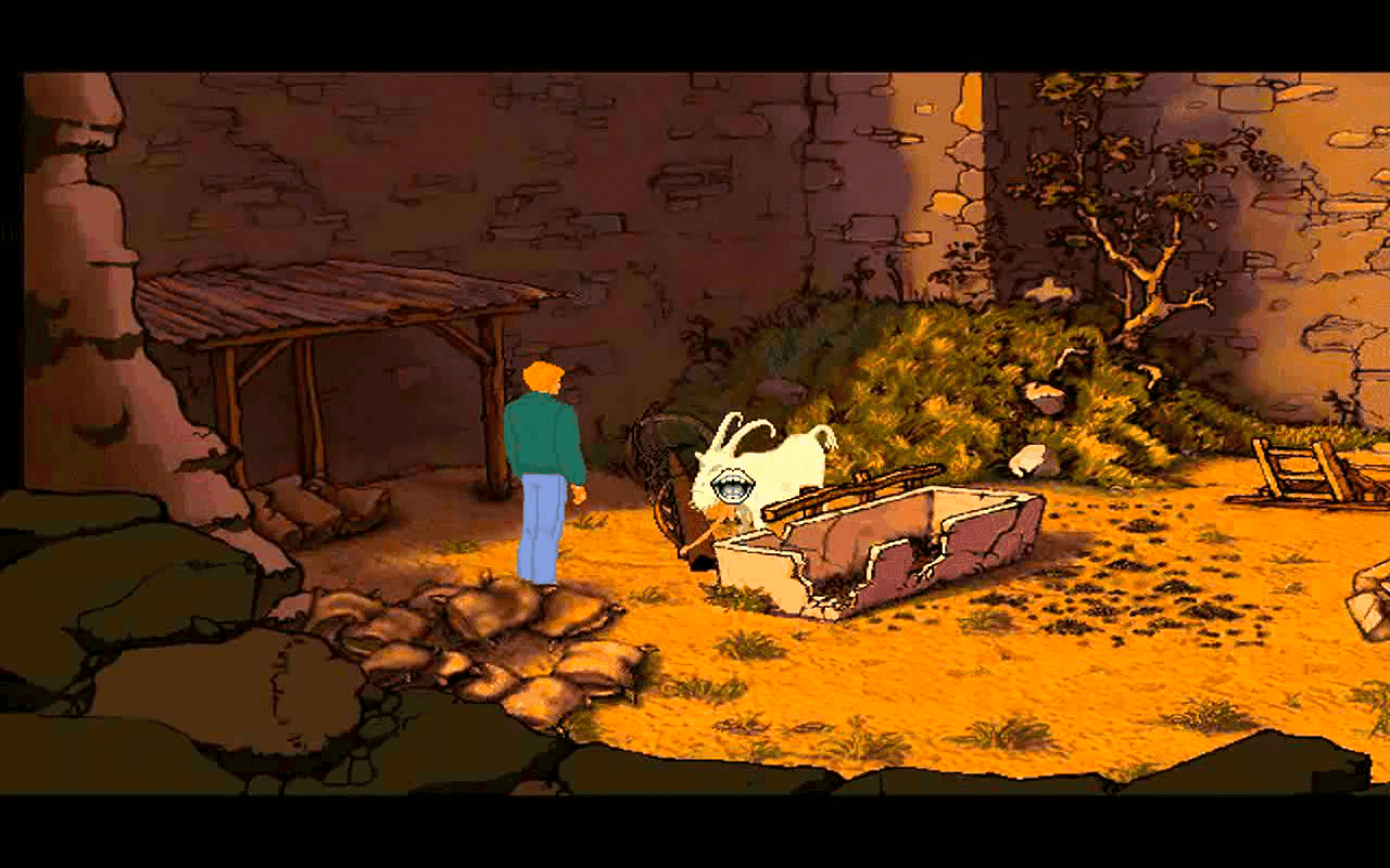 Gameplay screen of Broken Sword: The Shadow of the Templars (2/8)