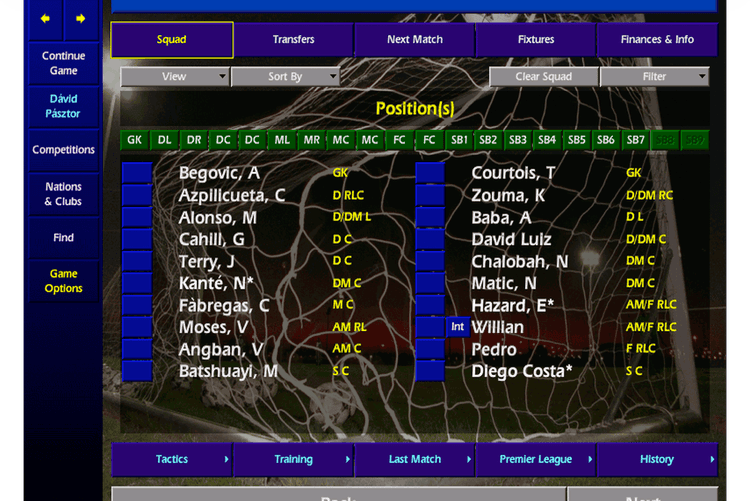 Gameplay screen of Championship Manager: Season 97/98 (4/8)