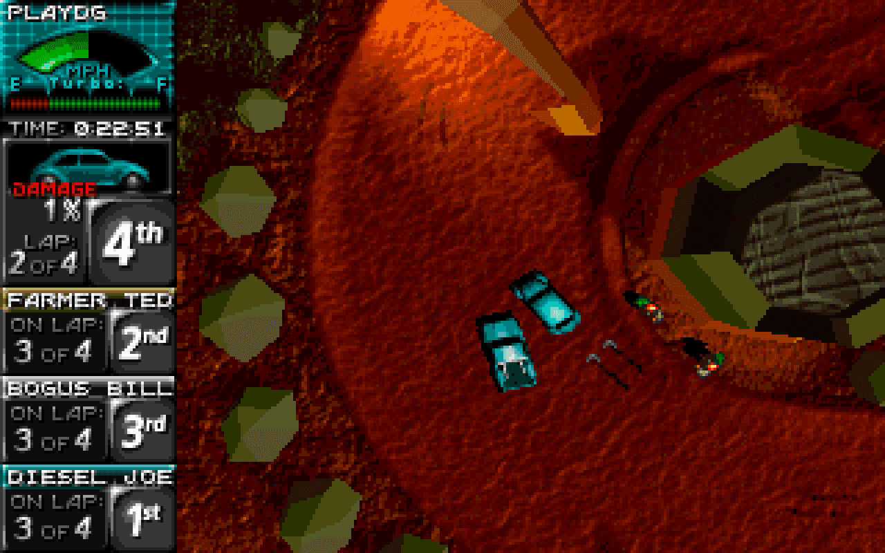 Gameplay screen of Death Rally (2/8)