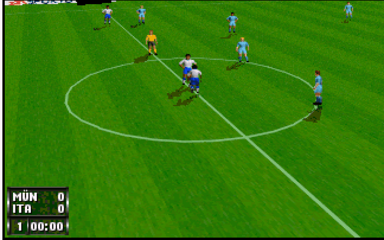 Gameplay screen of FIFA 96 (1/8)
