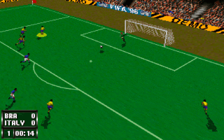 Gameplay screen of FIFA 96 (5/8)