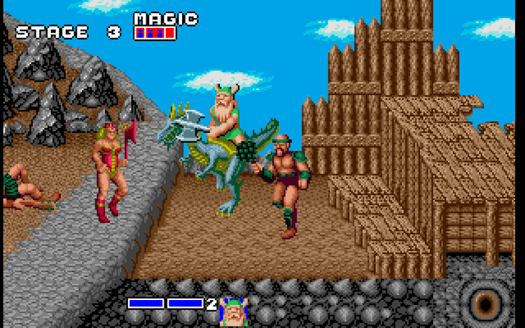 Gameplay screen of Golden Axe (3/8)