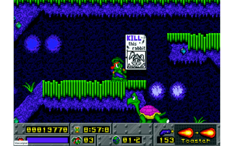 Gameplay screen of Jazz Jackrabbit (2/8)