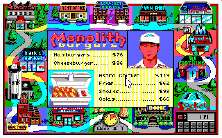 Gameplay screen of Jones in the Fast Lane (2/8)