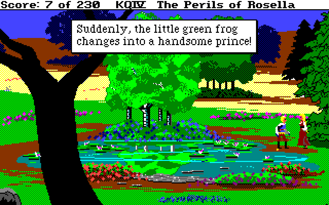 Gameplay screen of King's Quest IV: The Perils of Rosella (5/8)