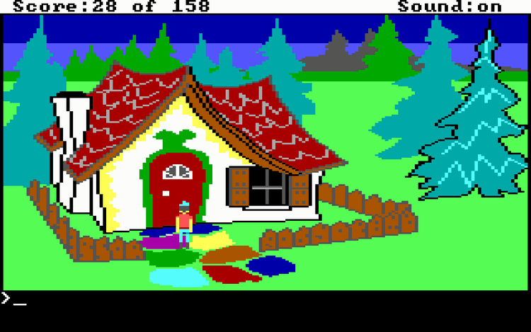 Gameplay screen of King's Quest (1/8)