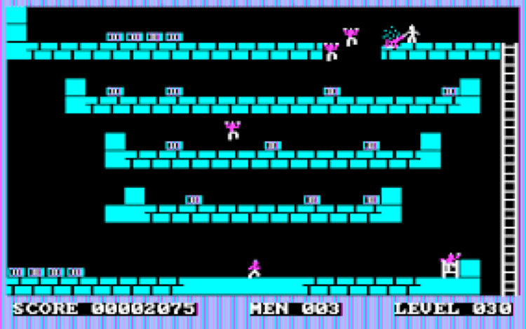 Gameplay screen of Lode Runner (3/8)