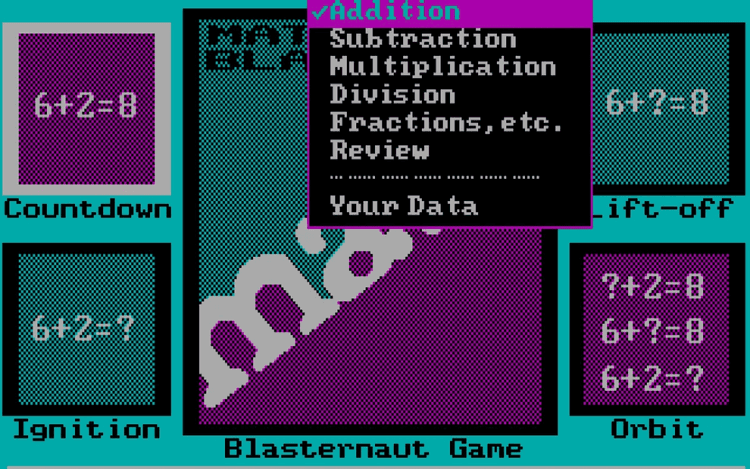 Gameplay screen of Math Blaster Plus! (4/4)