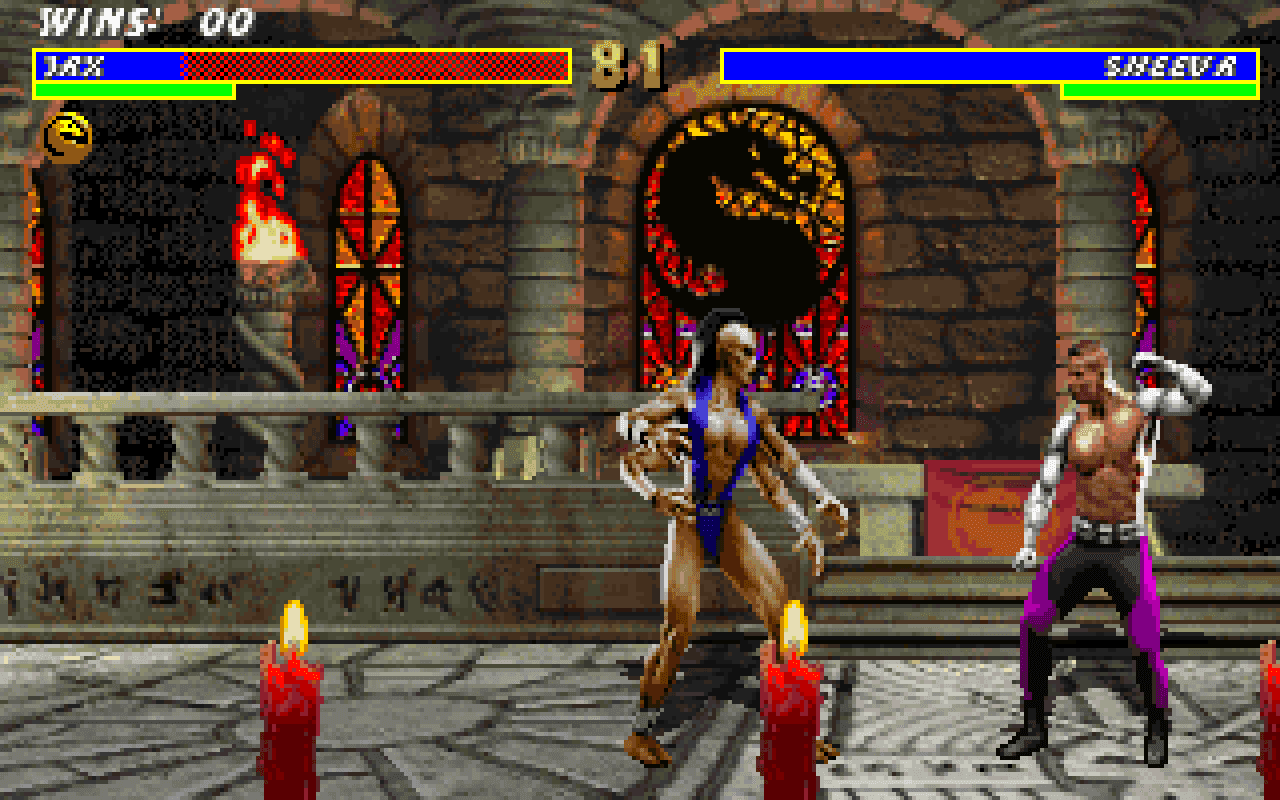 Gameplay screen of Mortal Kombat 3 (3/8)
