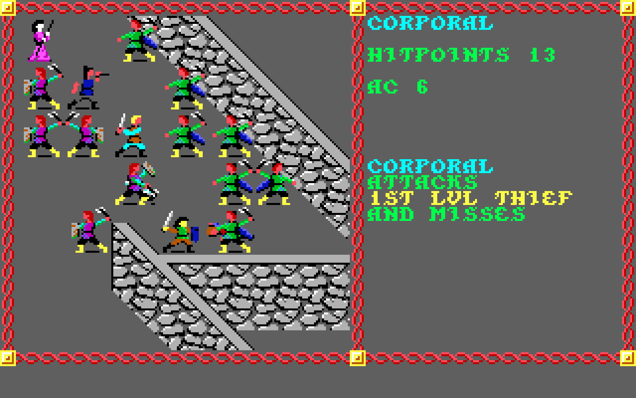 Gameplay screen of Pool of Radiance (2/8)