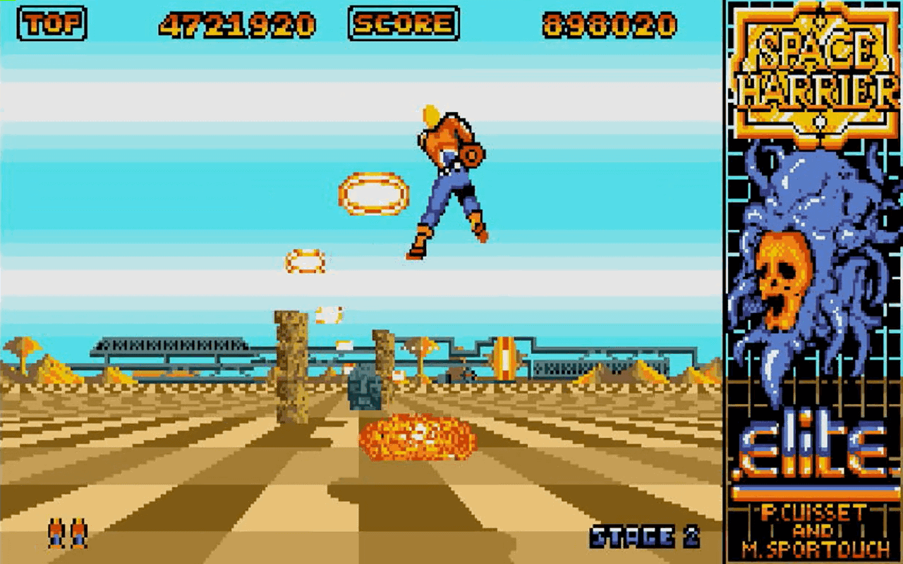 Gameplay screen of Space Harrier (1/8)