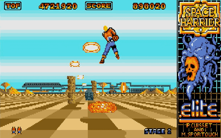 Gameplay screen of Space Harrier (1/8)