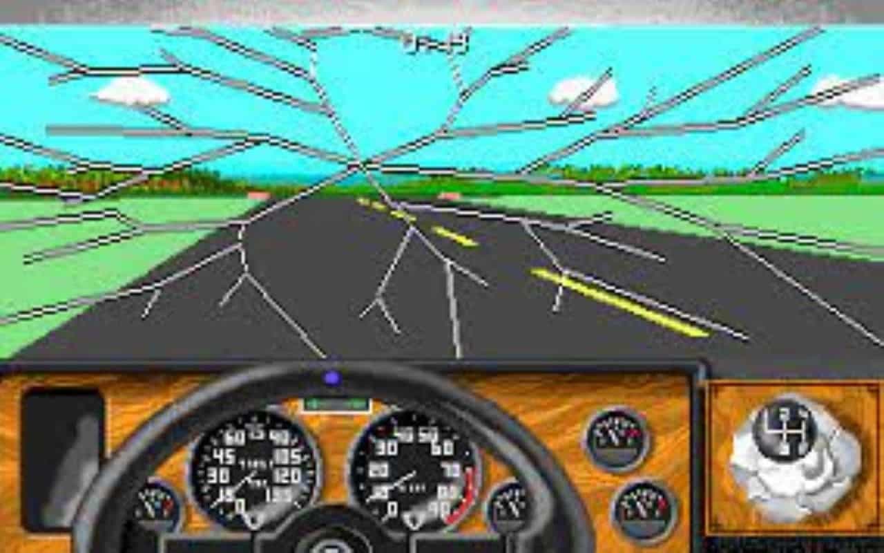 Gameplay screen of Stunts (7/8)