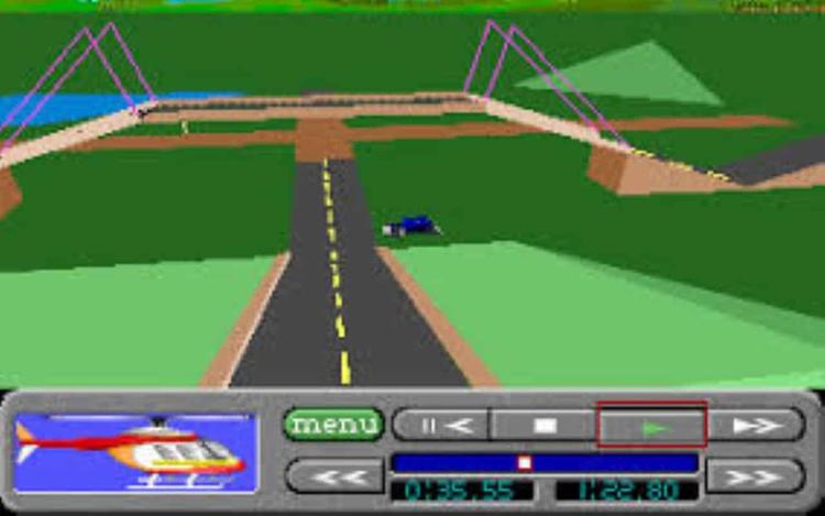 Gameplay screen of Stunts (1/8)