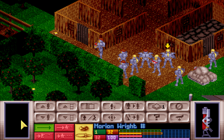 Gameplay screen of X-COM: UFO Defense (3/8)