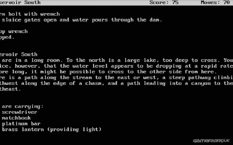 Gameplay screen of Zork: The Great Underground Empire (4/4)