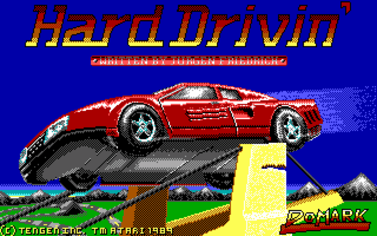 Gameplay screen of Hard Drivin' (5/8)