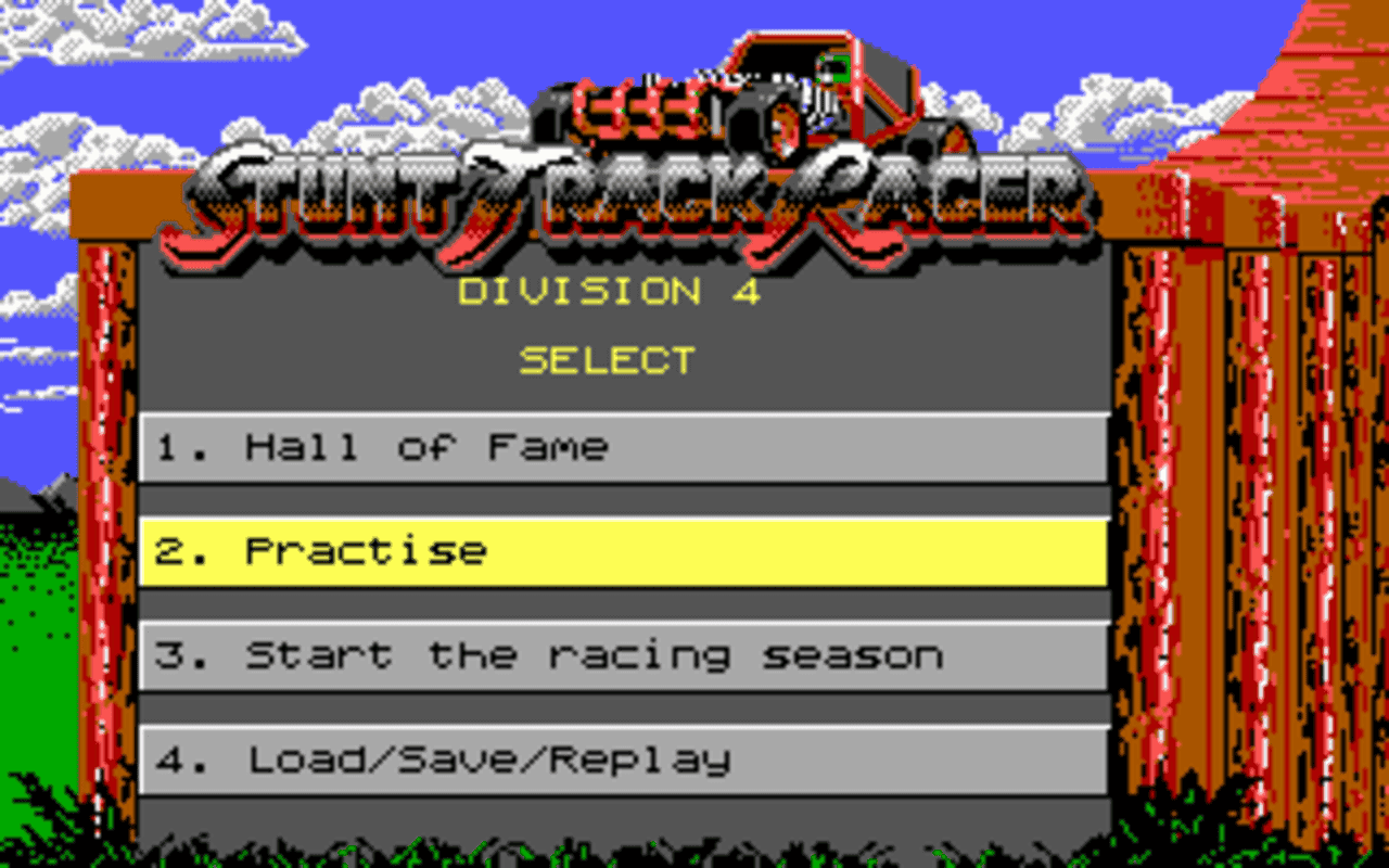 Gameplay screen of Stunt Track Racer (1/4)