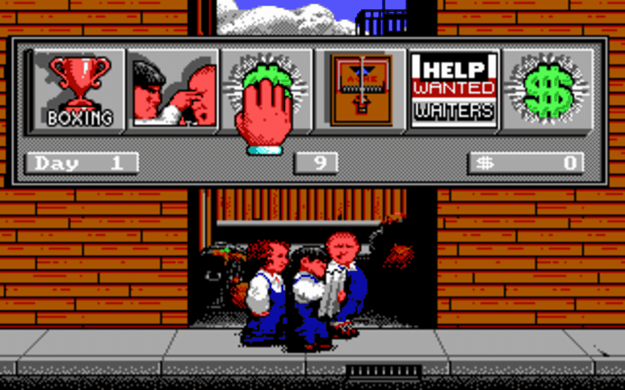 Gameplay screen of The Three Stooges (1/8)
