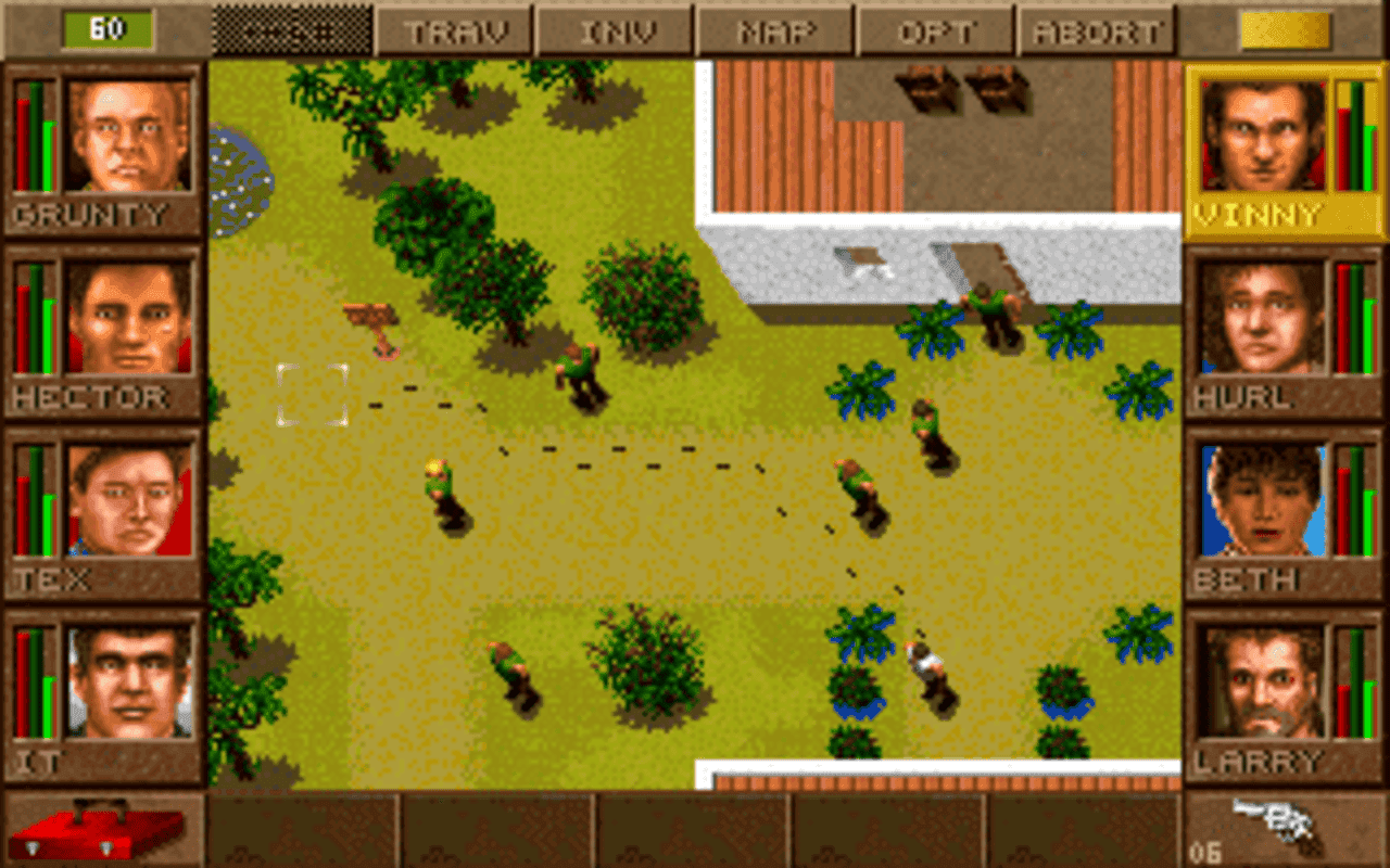 Gameplay screen of Jagged Alliance (7/8)