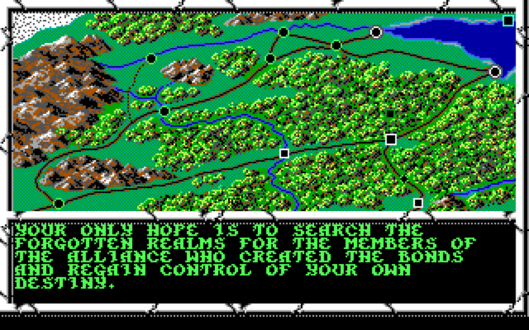 Gameplay screen of Curse of the Azure Bonds (2/4)