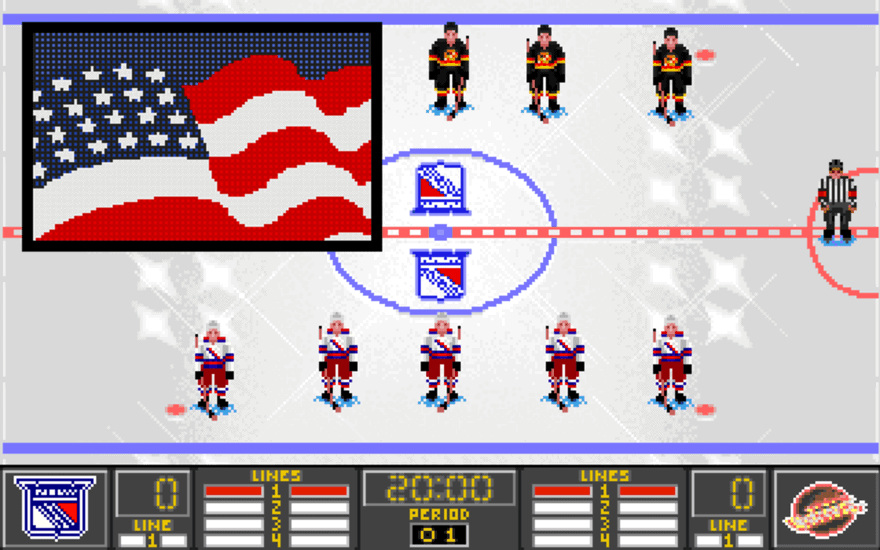 Gameplay screen of NHL 95 (4/8)