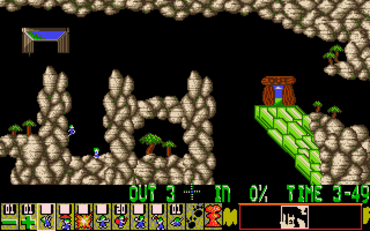 Gameplay screen of Oh No! More Lemmings (8/8)