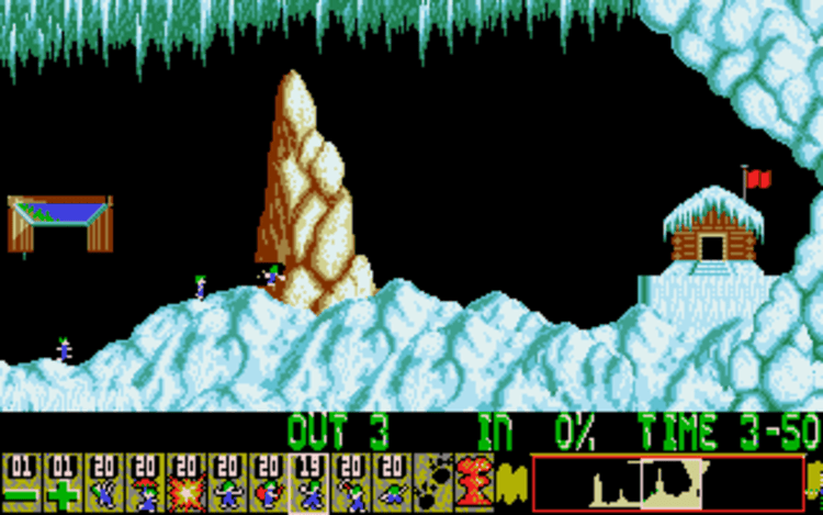 Gameplay screen of Oh No! More Lemmings (2/8)