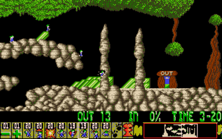 Gameplay screen of Oh No! More Lemmings (4/8)