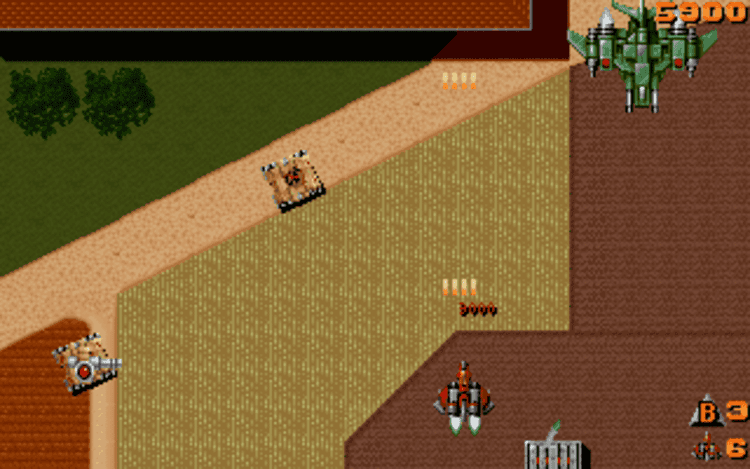 Gameplay screen of Raiden (2/8)