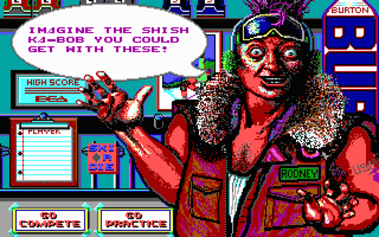 Gameplay screen of Ski or Die (2/8)