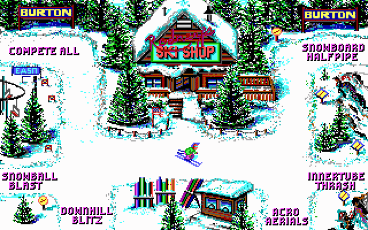 Gameplay screen of Ski or Die (3/8)