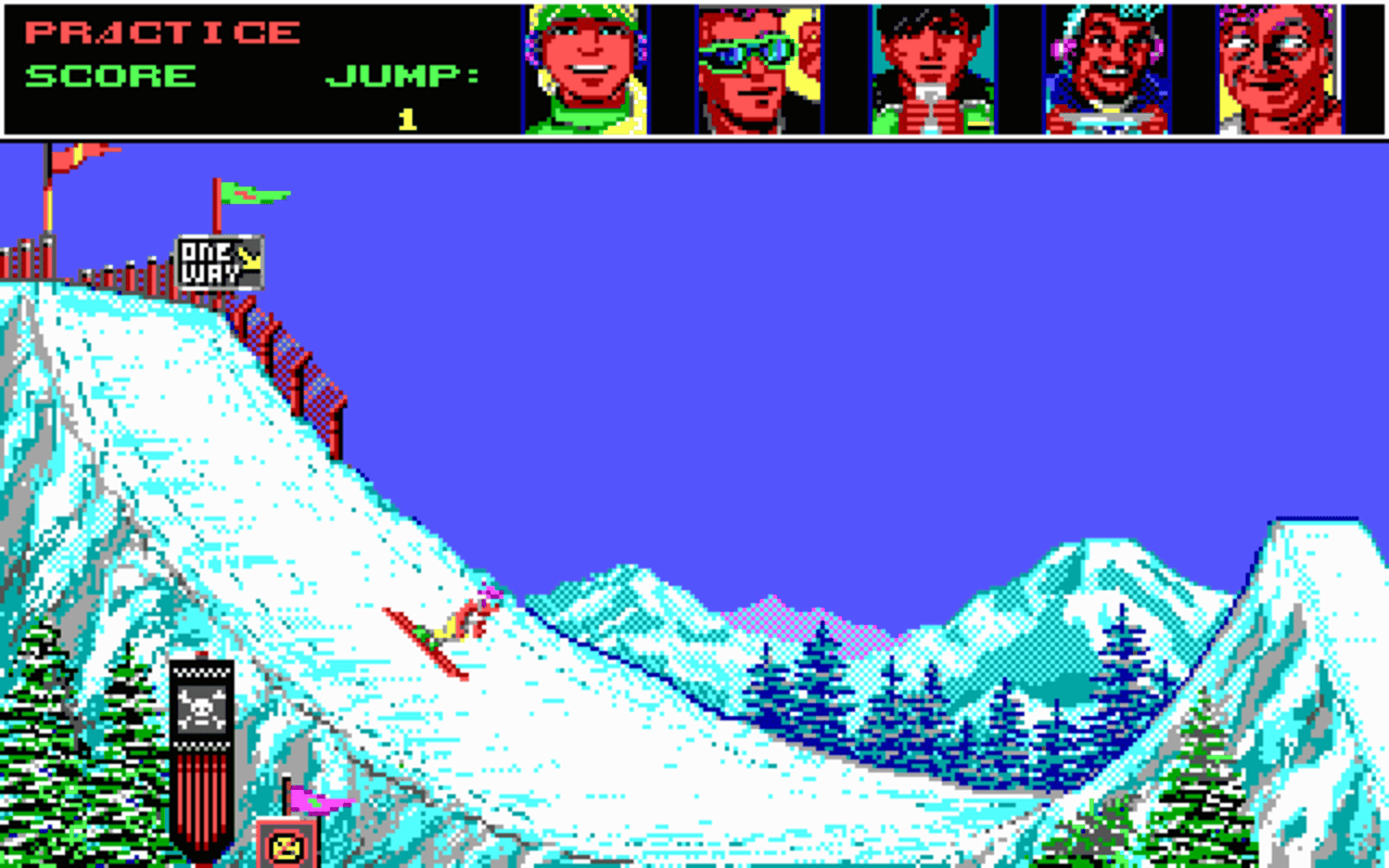 Gameplay screen of Ski or Die (4/8)