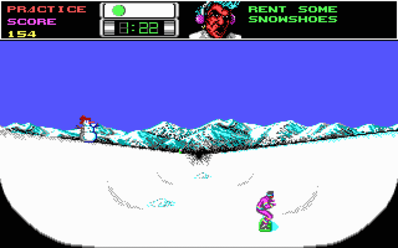 Gameplay screen of Ski or Die (5/8)