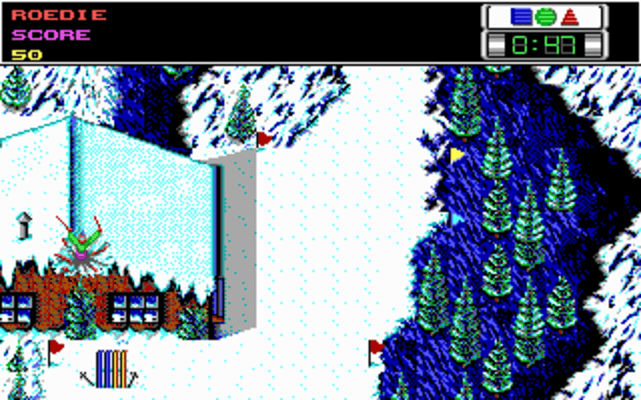 Gameplay screen of Ski or Die (7/8)