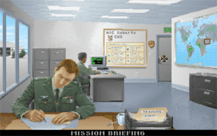 Gameplay screen of Gunship 2000 (3/8)