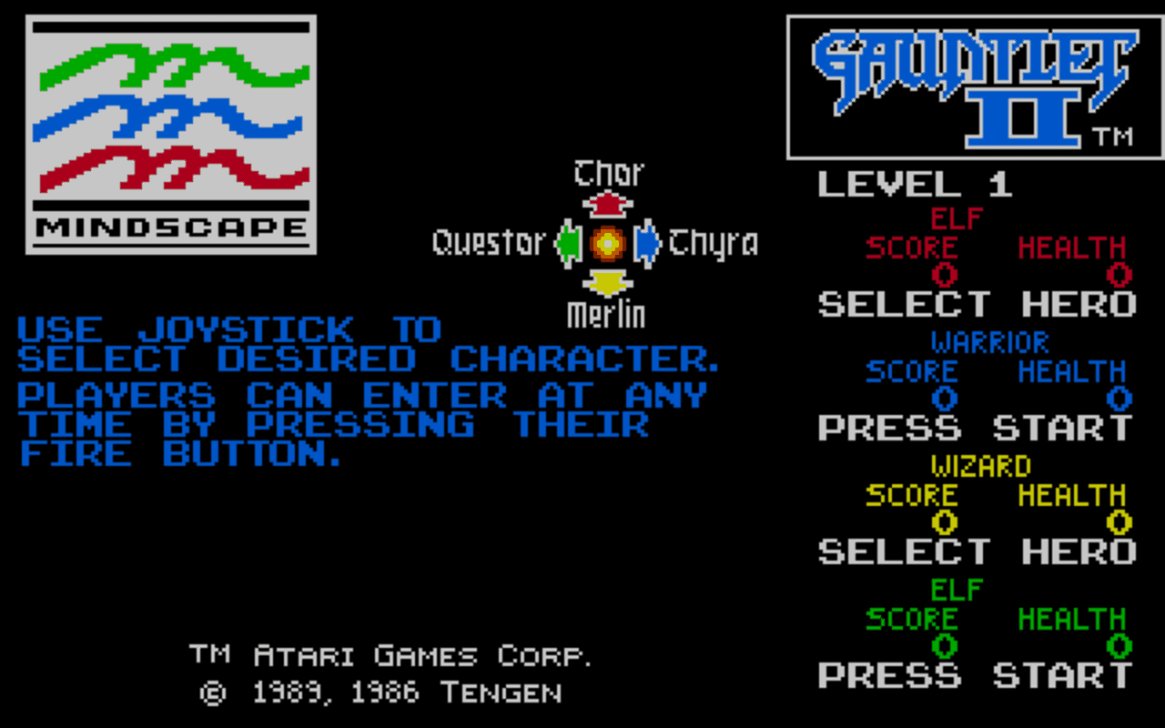 Gameplay screen of Gauntlet II (2/8)