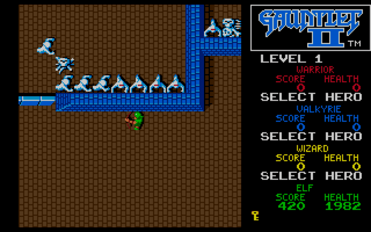 Gameplay screen of Gauntlet II (3/8)