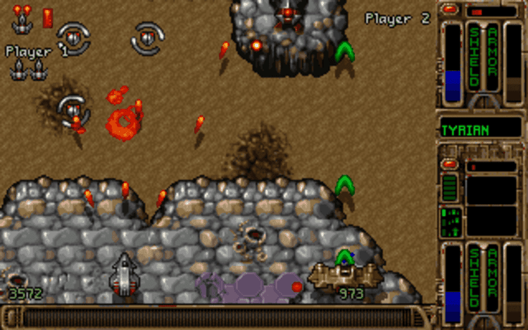 Gameplay screen of Tyrian 2000 (3/8)