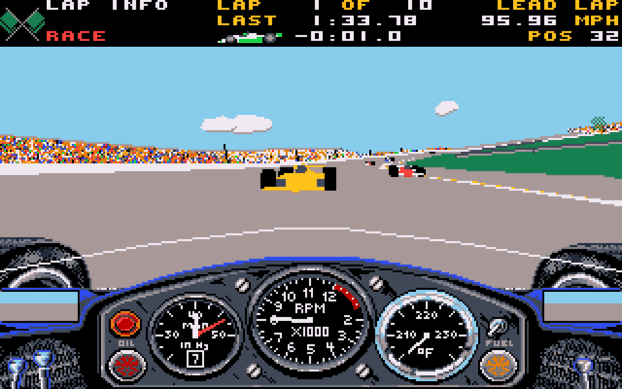 Gameplay screen of Indianapolis 500: The Simulation (5/8)