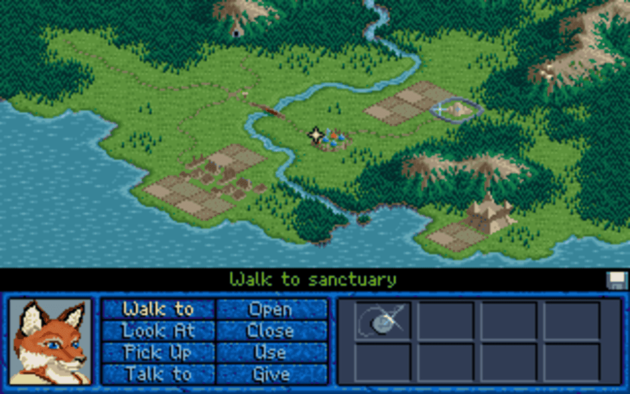 Gameplay screen of Inherit the Earth: Quest for the Orb (4/8)