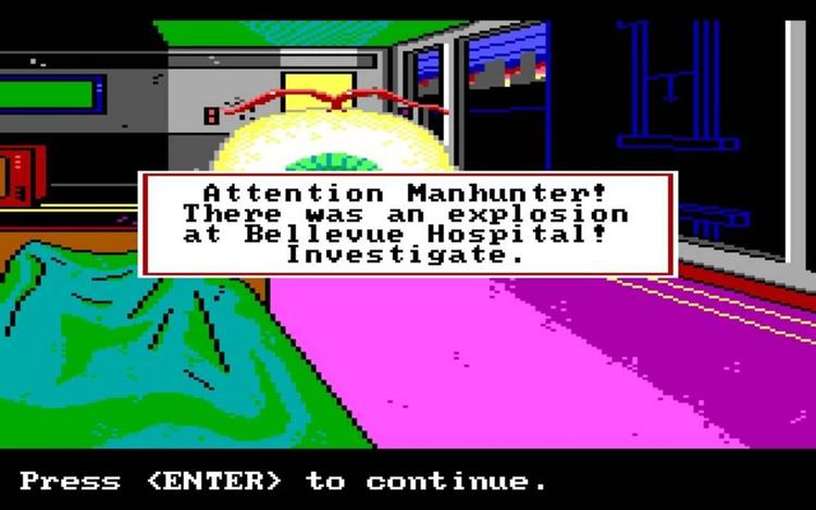 Gameplay screen of Manhunter: New York (3/8)