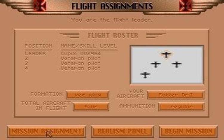 Gameplay screen of Red Baron (1/8)