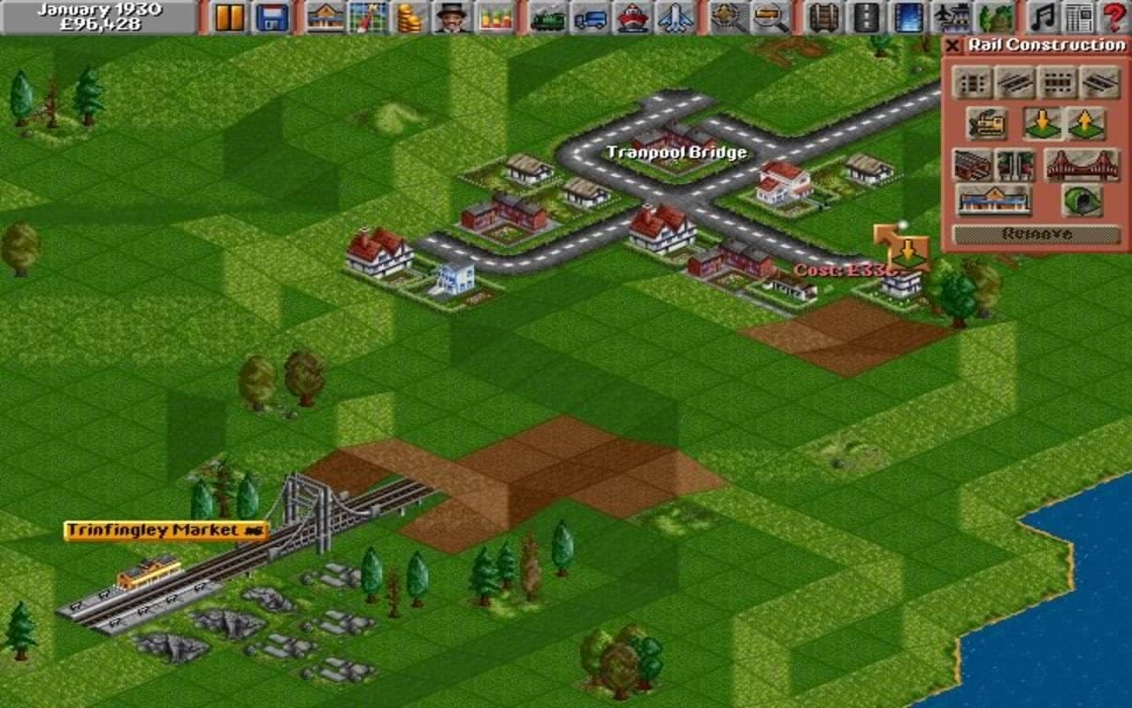 Gameplay screen of Transport Tycoon (8/8)